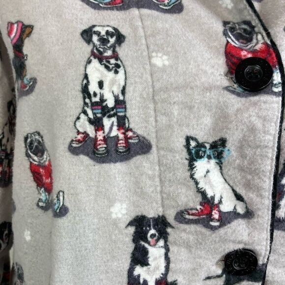 PJ Salvage dog & cat print flannel pj top w/ big pockets - Picture 3 of 14